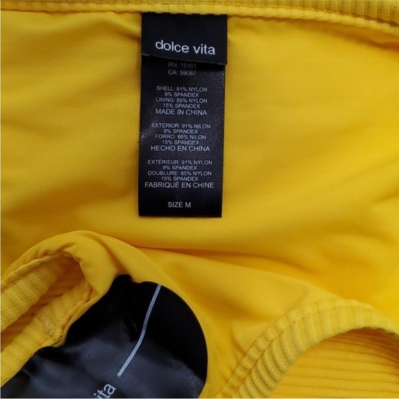 NEW Dolce Vita Yellow Ribbed Hipster Bikini Bottom - Picture 7 of 7